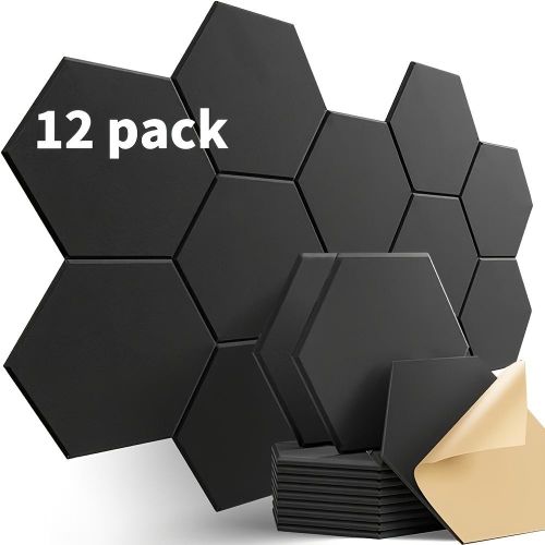 Panneaux insonorisants autocollants, lot de 12, en mousse antibruit, adaptés à la décoration des home cinémas, salons, studios et bureaux