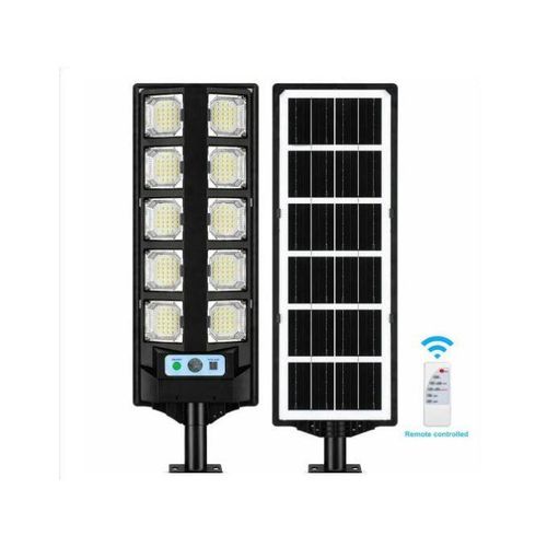 Très puissante Lampe solaire avec Panneau Solaire Intégré, Télécommande, capteurs de Lumière, Résistance À Eau