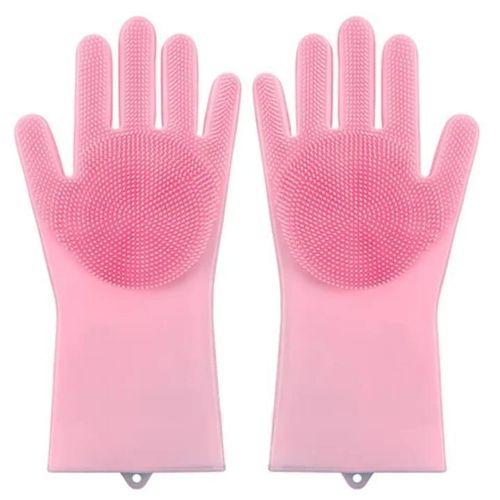 Gants de Vaisselle et de Nettoyage en Silicone avec Picots