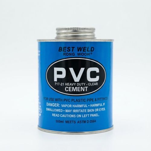 Colle PVC Extra Forte BEST WELD 500 ml - Ciment Spécial Tuyaux & Raccords Plastique, Transparente & Haute Résistance