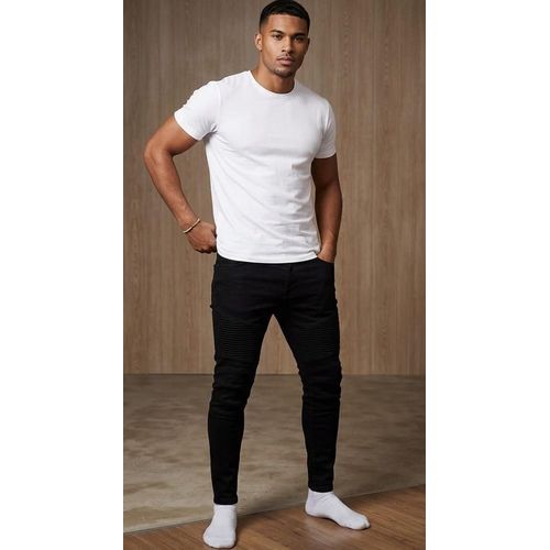 Pantalon Jeans Homme à Design - Noir