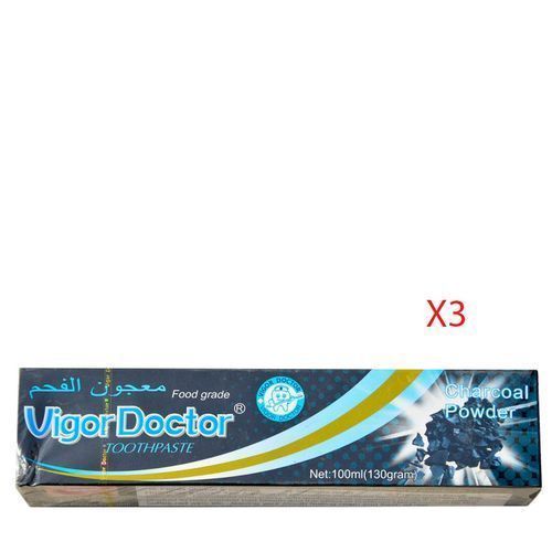 Un Lot De 3 PATES Dentifrice Blanchit Dents A Base De Charbon - Noir