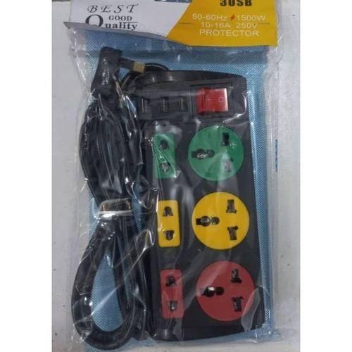 Multiprise Parafoudre 6 Prises Avec 3 Pots USB