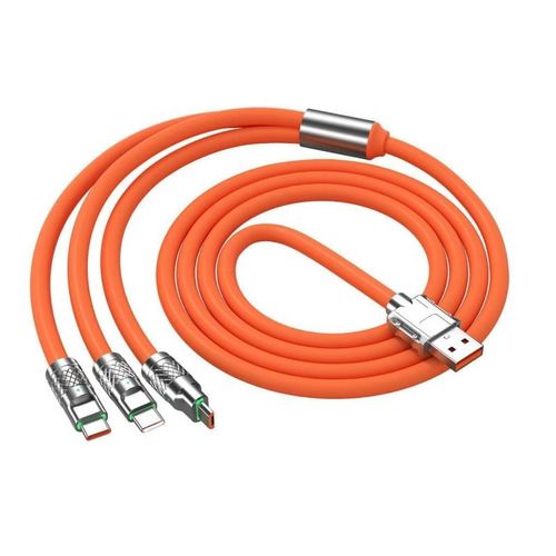 Multi Charger Cable, 3 in 1 Charger Cable 3A USB Fast Charging Cord 1.2M Multi Charging Cable with Micro USB Type C Lightning Cable Connector for iPhone, Samsung, Huawei, Sony, LG