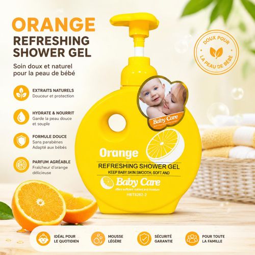 Gel douche bébé Orange – soin doux et hydratant