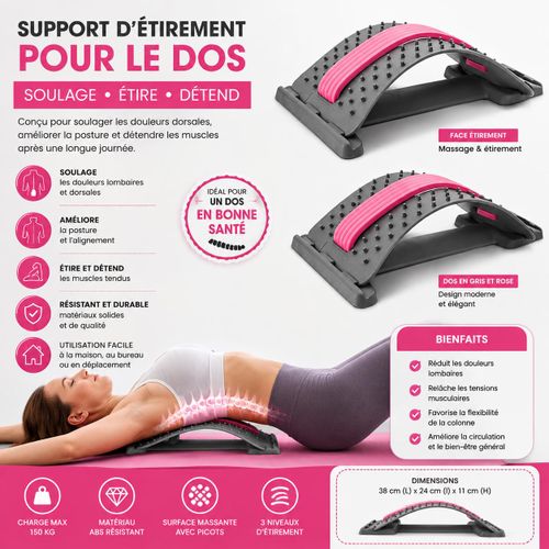 Civière dorsale Réglable avec Picots de Massage