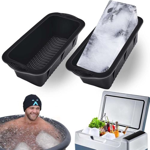 Bacs à Glaçons en Silicone, 2 Pièces Carré Moule à Glaçons Grands