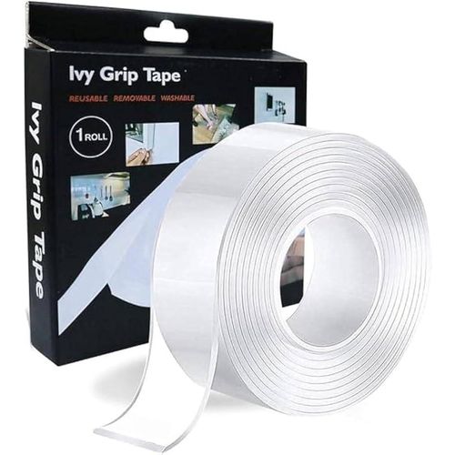 Ivy Grip Tape - Ruban Adhésif Nano Gel Double Face Transparent - Réutilisable, Lavable et Amovible