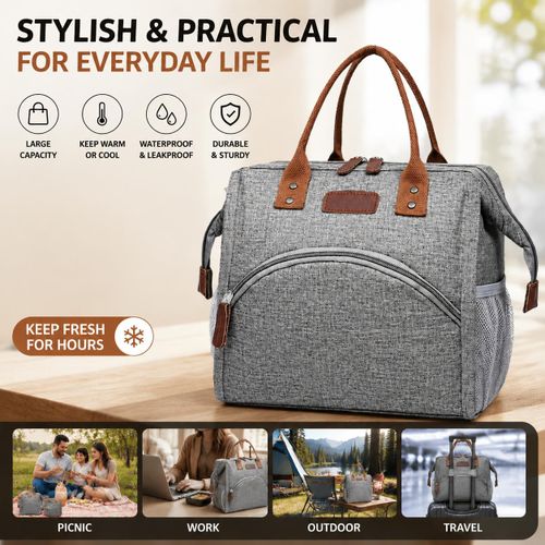 Sac isotherme universel pour le déjeuner - Gris