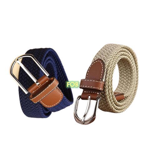 Pack De 2 Ceintures Stretch - Bleu / Kaki