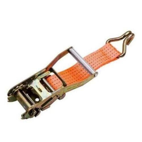 Sangle de Fixation à Clé Ratchet - Strap de Rangement Résistant en Polyester - Orange, 5m x 25mm