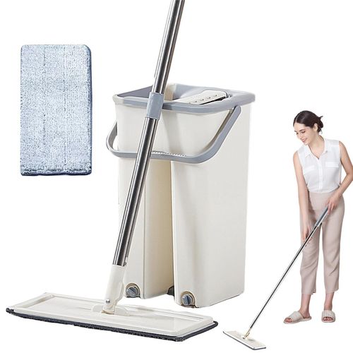 Balai Clean 360°Lingette Microfibre - Seau De Ménage Kit Complet - Balai Microfibre Manche Télescopique - seau de menage - Seau compact - balaie franges - Serpillère - balai serpilliere magique