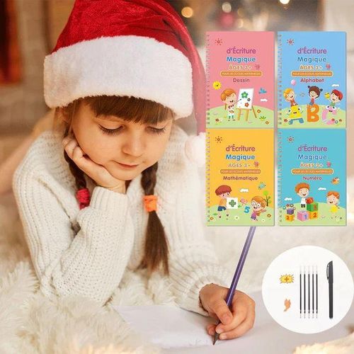 4 Cahiers D'Ecriture Magique - Apprendre à écrire Calligraphie Enfant