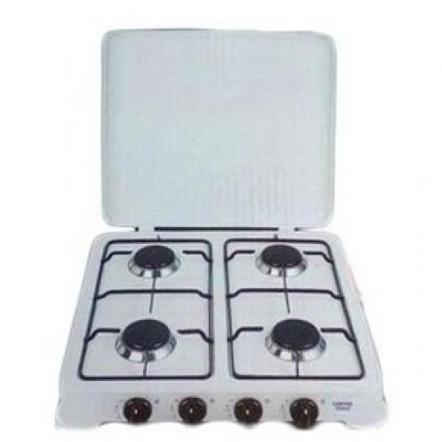 Cuisinière De Table 4 Feux Avec Couvercle Strié En Inox