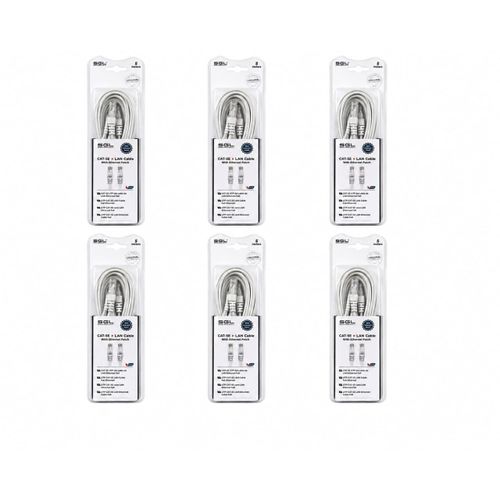 Pack de 6 Câbles Réseau RJ45 CAT5e UTP SGL 5 m