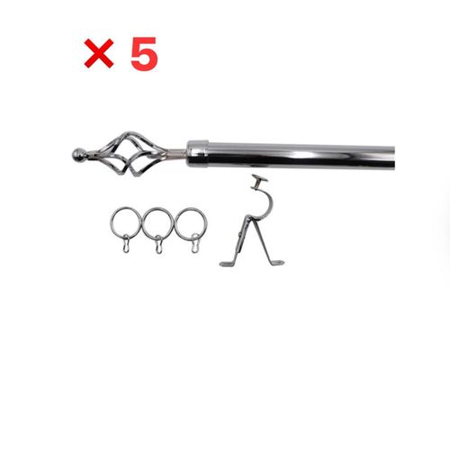 lot De 5 Tringles à Rideaux Extensible 2m Argent
