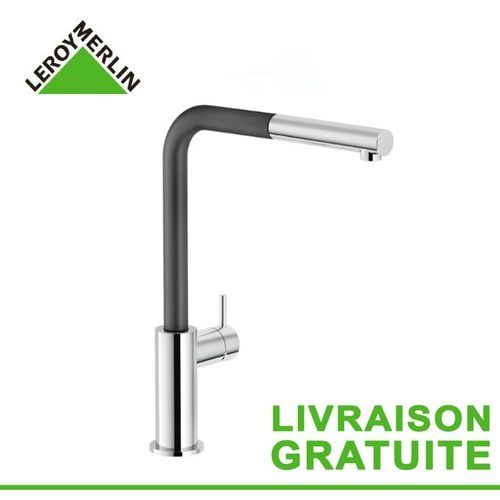 Robinet Mitigeur Evier De Cuisine Avec Douchette Intégrée - Noir TAURUS - Garantie 2 Ans