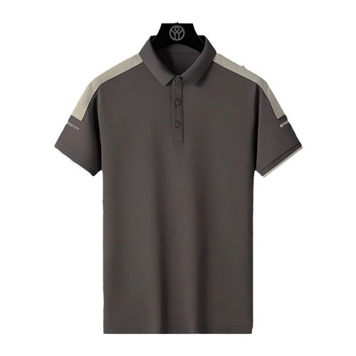 Polo à manches courtes pour homme - brun