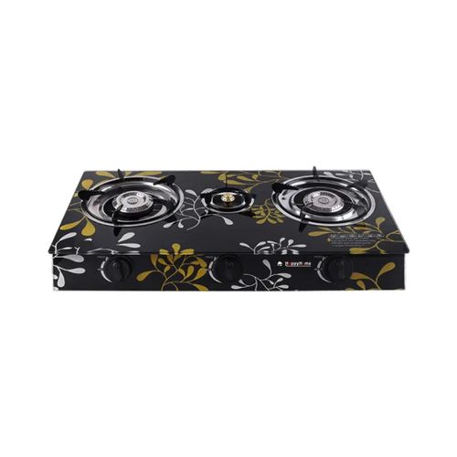 Cuisinière Vitré à 3 Feux - Gaz - Noir