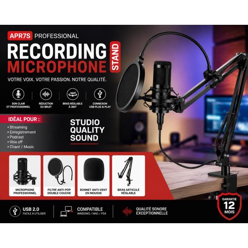 Kit Microphone Professionnel USB APR7S – Donnez de la puissance à votre voix