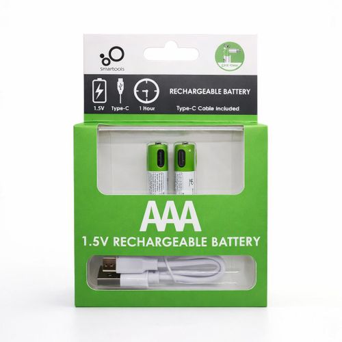 Piles lithium haute capacité AAA 750mWh 1.5V rechargeable Li-ion avec câble USB