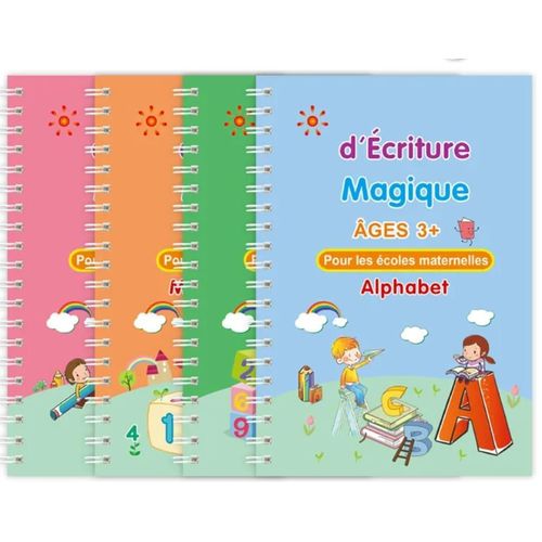 Lot de 8 cahiers à écritures magiques