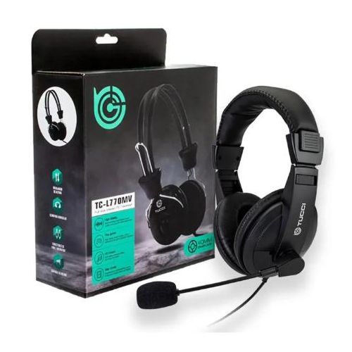 Casque audio TUCCI L760MV pour ordinateur portable et ordinateur portable, avec microphone intégré – Compatible PC et ordinateur portable