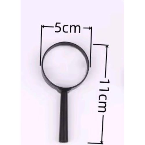 Loupe de Poche Grossissement 10x Lentille HD Diamètre 5cm Manche Ergonomique Noir