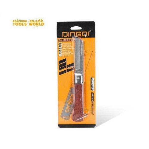 DINGQI Couteau De Poche Pliable Lame En Acier Inoxydable, Manche En Bois YT