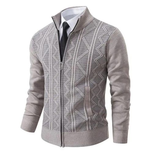 Gilet Homme Zippé Col Montant – Gris Clair
