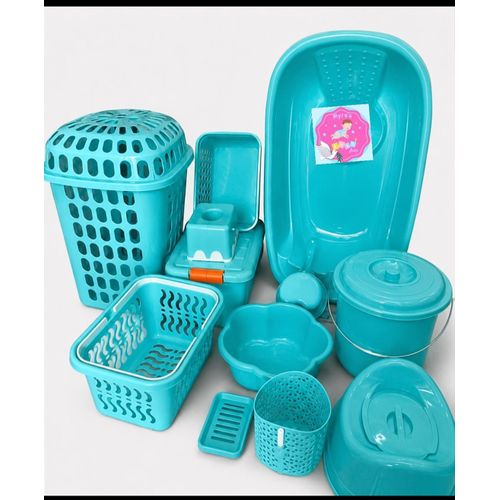 Ensemble baignoire bébé- kit bain bébé vert turquoise