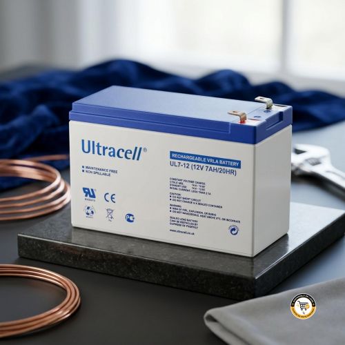 Batterie Rechargeable Étanche Ultracell UL7-12 (12V 7Ah) – Batterie Plomb VRLA/AGM Sans Entretien pour Onduleur UPS, Système d'Alarme, Éclairage & Kit Solaire