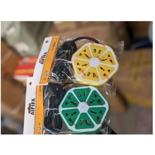 Rallonge d'alimentation hexagonale 4 Ports 110v et 4 USB 5v