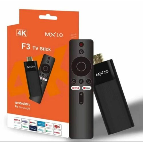 Clé TV MX10 F3 4K Ultra HD Android 13 Évolutif – Kit Multimédia Wi-Fi 6 2Go/16Go + Carte 64Go