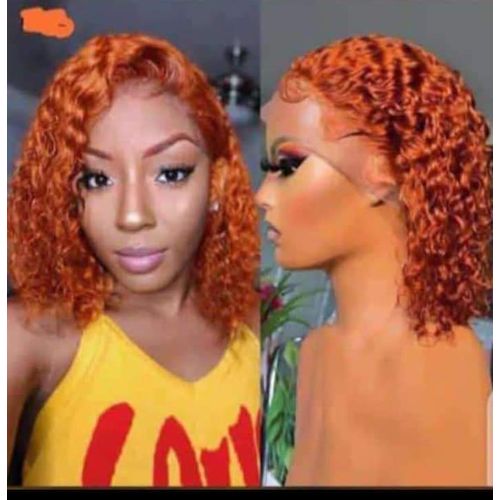 Perruque Avec Frontal Bouclé Orange