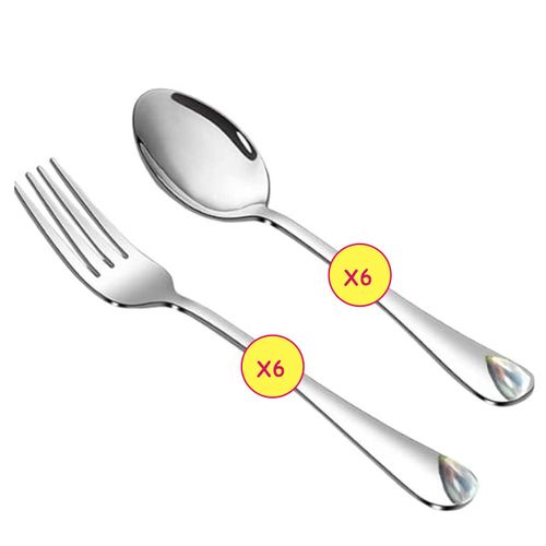 Lot De 12 Couverts ( 6 Cuillères Et 6 Fourchettes )