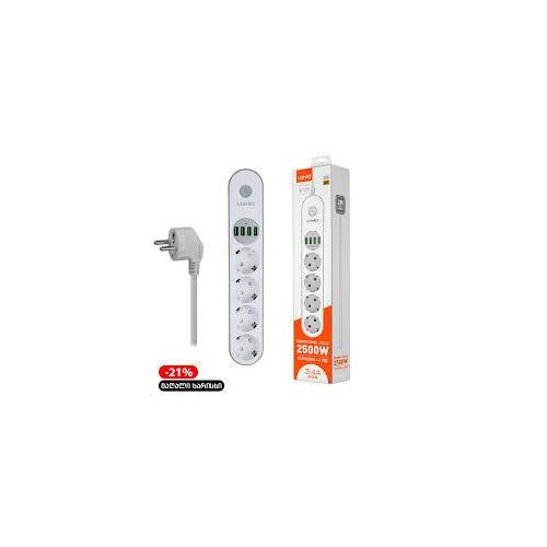 Rallonge LDNIO Multiprise 4 Prises, 4 Ports USB, Charge Rapide Pour Tout Type De Telephones