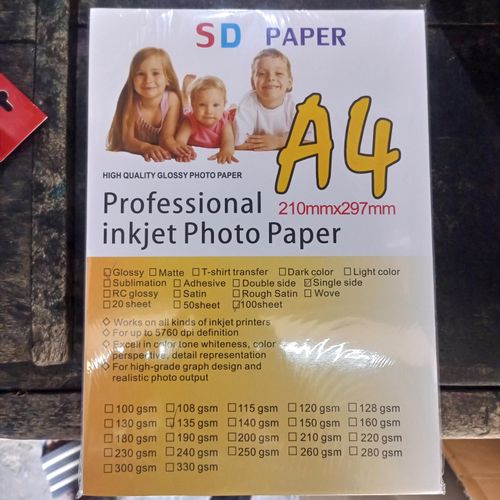 Papier Photo Pour Flyers Et Carte De Visite - Format A4 - Paquet De 100