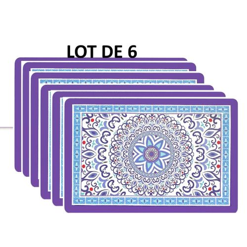 Lot de 6 napperron pvc au motif mandala