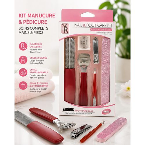 Kit de Manucure & Pédicure Professionnel – Soin Complet des Mains et des Pieds – 6 Pièces