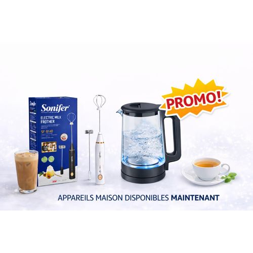 Mousseur à Lait Électrique + Bouilloire Électrique – Pack Café & Thé Moderne
