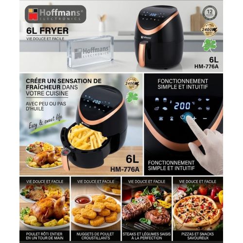 Air Fryer 6L (2400W) - Air Fryer Intelligent LCD Tactile : Cuisinez Sain et Croustillant