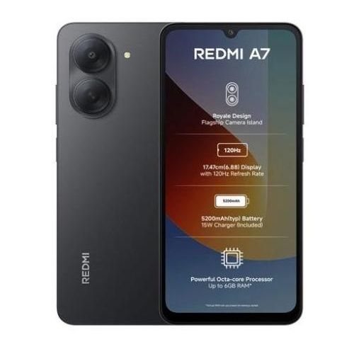 Redmi A7 - 6.88 - 2SIM - 4G - 8/13 Mpx - 3/64 Go - Noir - Garantie 12 Mois