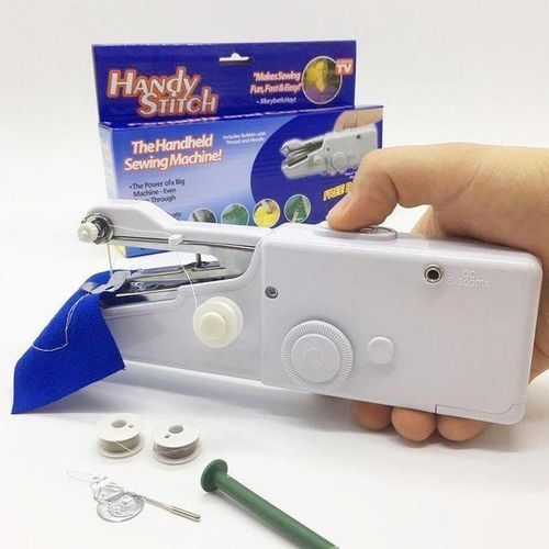 Machine à Coudre Manuelle, Outils de Couture Sans Fil Blanc Mini Machine à Coudre Portable