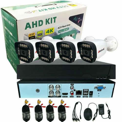 Système de Vidéosurveillance CCTV Analogique 4 Canaux – Kit Complet HD 1080P et 4K avec Caméras Bullet & DVR