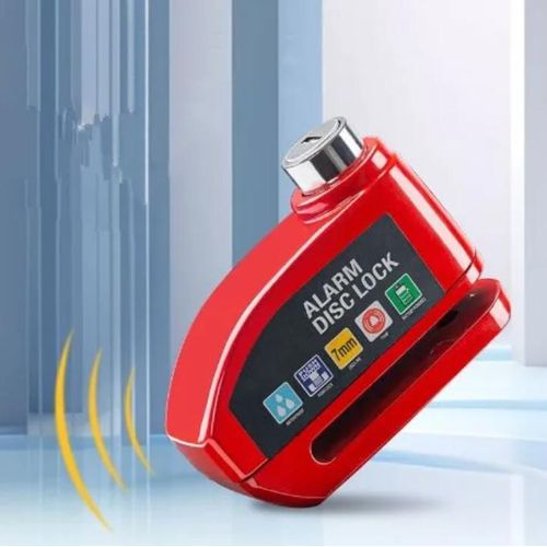 Antivol Bloque-Disque Haute Sécurité avec Alarme 110dB-Rouge