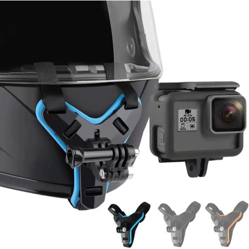 Support Téléphone Universel pour Casque Moto – Fixation Menton – Compatible Smartphone & Action Cam (GoPro)