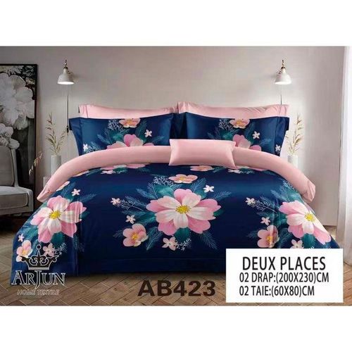 QUALITE ARJUN Lot De 2 Draps + 2 Taies – Design Élégant et Confort Assuré Pour 2 Places
