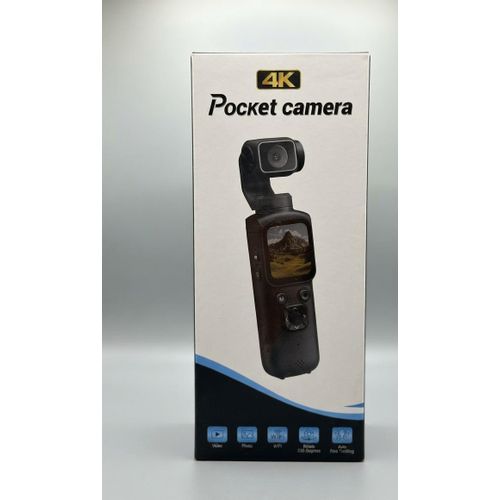 Mini Caméra De Poche 4K Pocket Camera - Caméra Vlogging Avec Suivi Facial & Wi-Fi - Objectif Orientable 330°
