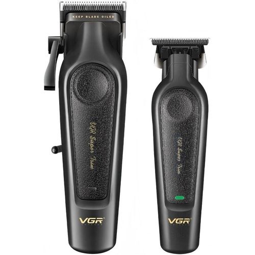 Kit de deux (2) Tondeuses à Cheveux et Barbes Hommes pour Professionnels de salons : Sans Fil avec Lames en Céramique, 10 Peignes de Guidage, Indicateurs LED et Peigne